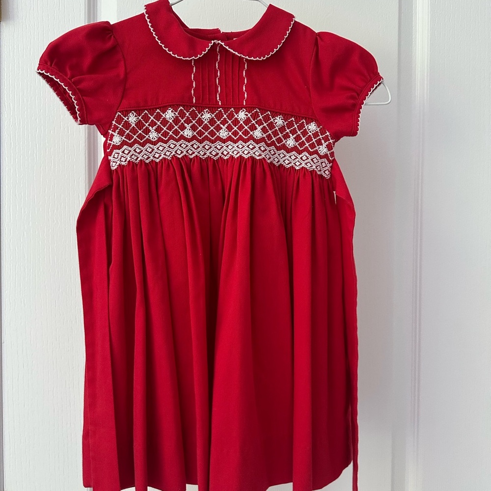 Lulu's Elegant Red and White Kids Dress